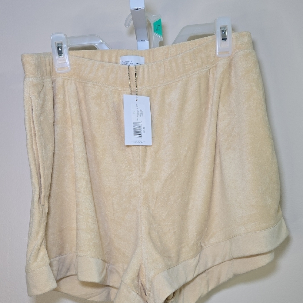 Danielle Bernstein Taupe Knit Fold Over Shorts Ladies‎ Sz XL